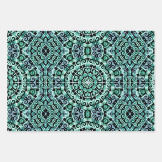 Spaß mit Aquamarin und schwarz Geschenkpapier Set (Vorderseite 2)