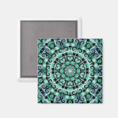 Spaß mit Aquamarin und schwarz Magnet (Vorderseite/Rückseite)