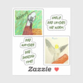 Spaß mit Birds Custom-Cut Vinyl Sticker (Blatt)