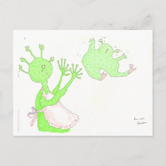 Spaß mit der Oma Postkarte (Vorderseite)