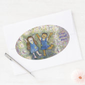 Spaß mit Fairies Art Custom Oval Stickers (Umschlag)