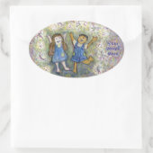 Spaß mit Fairies Art Custom Oval Stickers (Tasche)