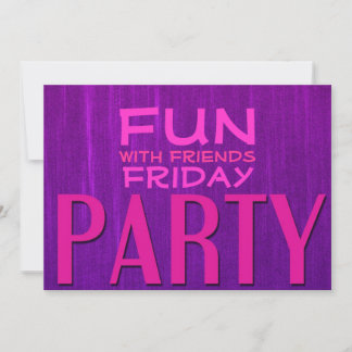 Spaß mit Freunden Pink Lila Party Einladungen