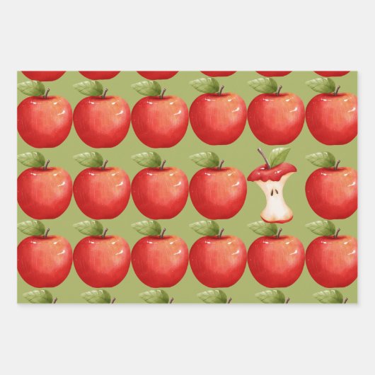 Spaß mit Frucht Red Apfel Geschenkpapier Set (Vorderseite 3)