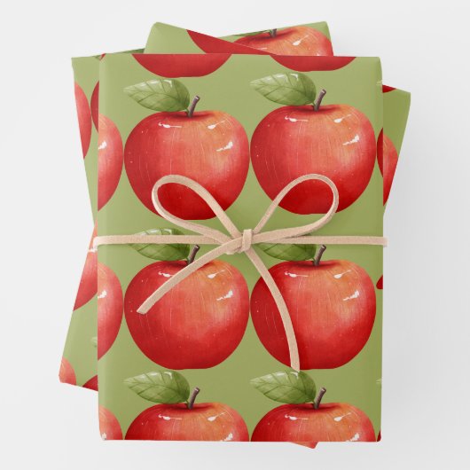 Spaß mit Frucht Red Apfel Geschenkpapier Set (Beispiel)