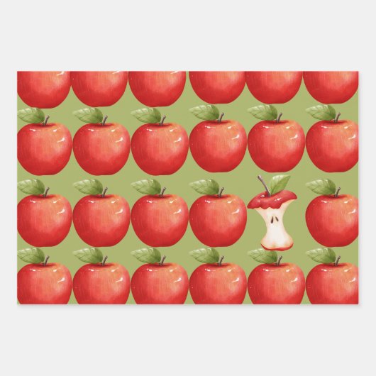 Spaß mit Frucht Red Apfel Geschenkpapier Set (Vorderseite)