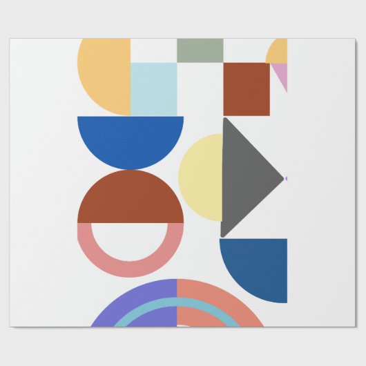 Spaß mit geometrischen farbigen Formen Name Geschenkpapier (Flach)