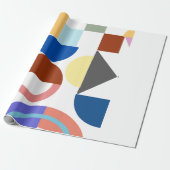 Spaß mit geometrischen farbigen Formen Name Geschenkpapier (Ungerollt)