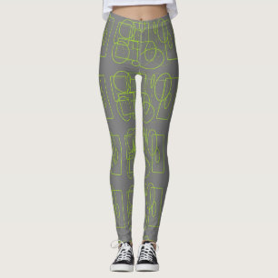 Spaß mit Grün und Grau Leggings