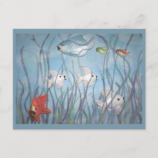 Spaß mit Kreidefischen Postkarte (Vorderseite)