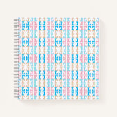 Spaß Mit Monogramm rosa blau gelb Notizblock (Vorderseite)