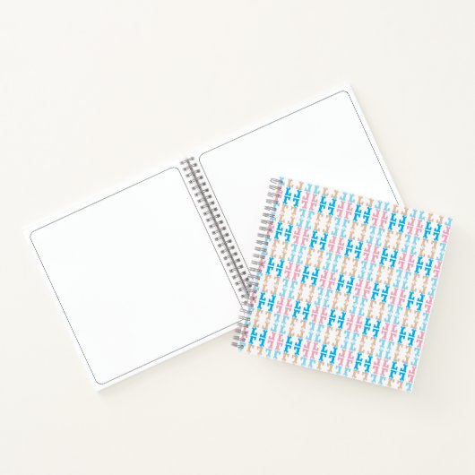 Spaß Mit Monogramm rosa blau gelb Notizblock (Innenseite)