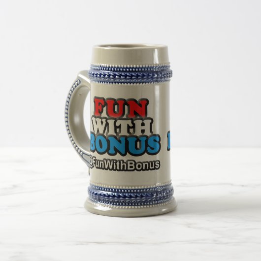 Spaß mit Prämie Stein Bierglas (Vorderseite Links)