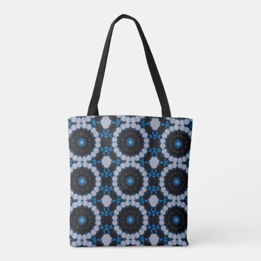 Spaß mit Schwarz , Weiß und Blau Tasche (Rückseite)
