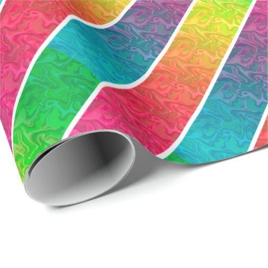 [Spaß mit Streifen] Muster #1 Geometrischer Regenb Geschenkpapier (Rolleneckpunkt)