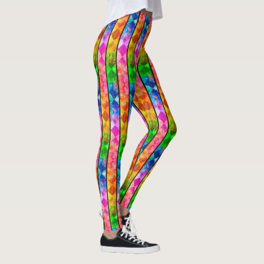 [Spaß mit Streifen] Muster #5b Rainbow Harlequin Leggings (Rechts)