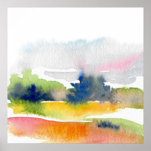 'Spaß mit Wasserfarben-Pinselstrichen' Abstrakt Poster