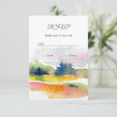 'Spaß mit Wasserfarben-Pinselstrichen' Abstrakt RSVP Karte (Stehend Vorderseite)