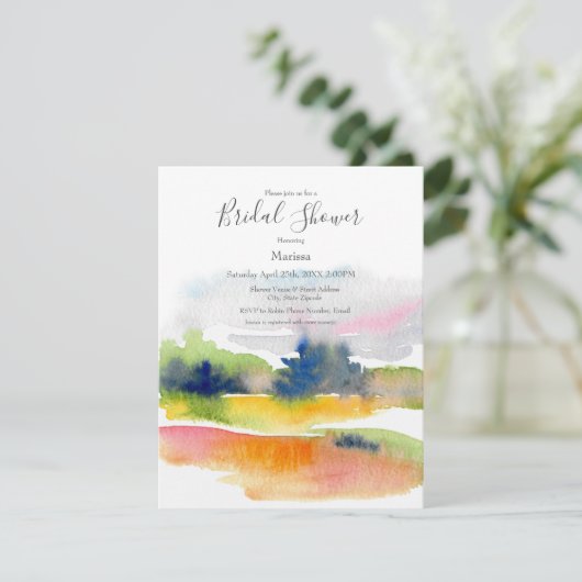 'Spaß mit Wasserfarben-Pinselstrichen' Abstrakter  Einladung (Stehend Vorderseite)