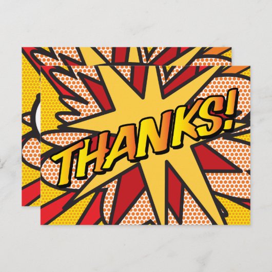 Spaß modern DANKEN Personalisierte Sprechblase Postkarte (Vorne/Hinten)