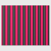Spaß & moderne heiße rosa, schwarze & weiße Streif Geschenkpapier (Flach)