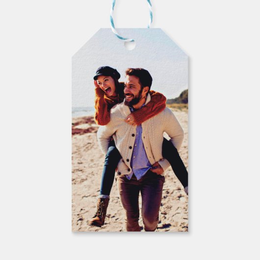 Spaß Moderne Liebe und Dank Foto Gastgeschenk Hoch Geschenkanhänger (Rückseite)