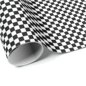 Spaß Moderne Mini kariert Schwarz + Weiß Geschenkpapier (Rolleneckpunkt)