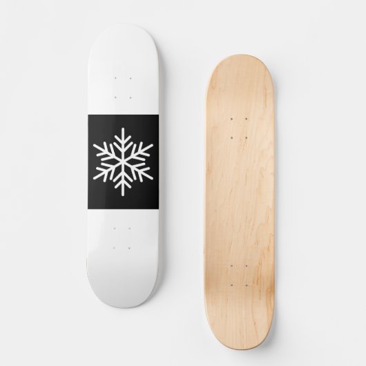 Spaß Moderne Schwarz-weiße Streifen Nordic Snowfla Skateboard (Vorderseite)