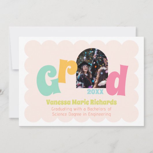 Spaß Moderner Abschluss Ankündigung (Vorderseite)