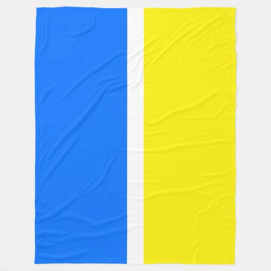 Spaß Moderner, blauer, hellgelber Farbblock Fleecedecke (Vorderseite)