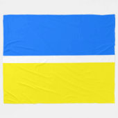 Spaß Moderner, blauer, hellgelber Farbblock Fleecedecke (Vorderseite (Horizontal))