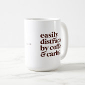 Spaß Moderner Kaffee Lover Carbs Lover Brown Lette Kaffeetasse (VorderseiteRechts)