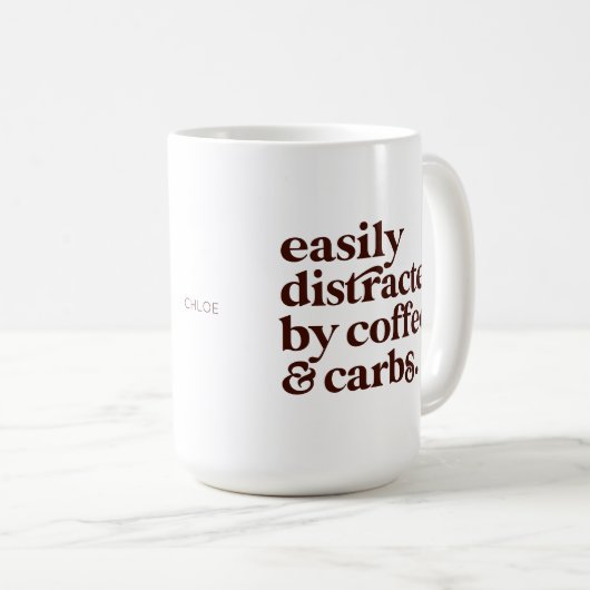 Spaß Moderner Kaffee Lover Carbs Lover Brown Lette Kaffeetasse (VorderseiteRechts)