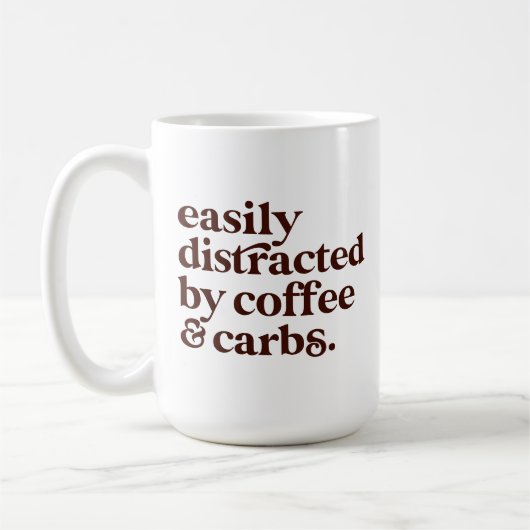 Spaß Moderner Kaffee Lover Carbs Lover Brown Lette Kaffeetasse (Links)