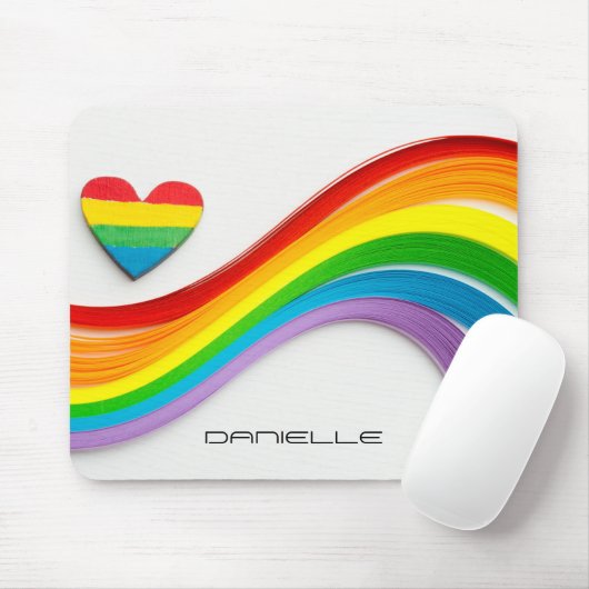 Spaß Moderner LGBT-Pride-Regenbogen-Personalisiert Mousepad (Mit Mouse)