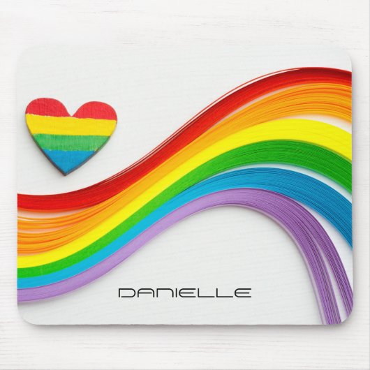 Spaß Moderner LGBT-Pride-Regenbogen-Personalisiert Mousepad (Vorne)