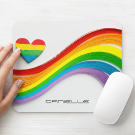 Spaß Moderner LGBT-Pride-Regenbogen-Personalisiert Mousepad