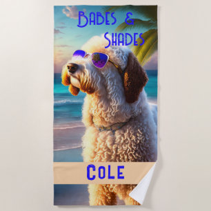 Spaß Moderner Niedlicher Goldendoodle Hund tropisc Strandtuch