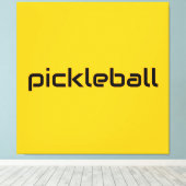 Spaß Moderner schwarzer PICKLEBALL-Text auf hellge Leinwanddruck (Insitu (Holzboden))