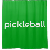 Spaß Moderner weißer PICKLEBALL-Text auf hellgrün Duschvorhang (Vorderseite)