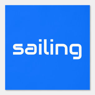 Spaß Moderner weißer Sleek-SEGELText auf hellblau Tapete