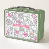 Spaß Moderner Whimsischer Individuelle Name Metall Brotdose (Vorderseite)