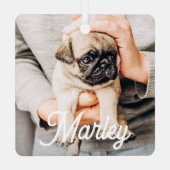 Spaß Modernes, benutzerdefiniertes Foto für Hausti Ornament Aus Metall (Rückseite)