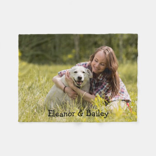 Spaß Modernes Foto für Haustiere Personalisiert Mo Fleecedecke (Vorderseite (Horizontal))