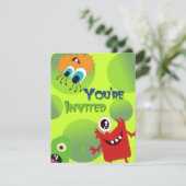 Spaß-Monster-Geburtstags-Party Einladung (Stehend Vorderseite)