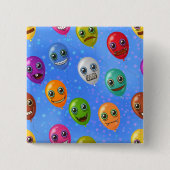 Spaß Monster-Gesichter-Balloons Button (Vorderseite)