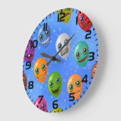 Spaß Monster-Gesichter-Balloons Große Wanduhr (Winkel)