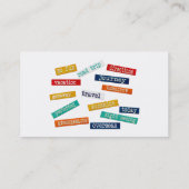 Spaß-motivierend Ferien-Reise-Wörter Visitenkarte (Rückseite)