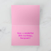 Spaß, Nerdy, Geeky, Pink, 8-Bit Stil 38. Geburtsta Karte (Innenseite)