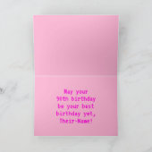 Spaß, Nerdy, Geeky, Pink, 8-Bit Stil 90. Geburtsta Karte (Innenseite)